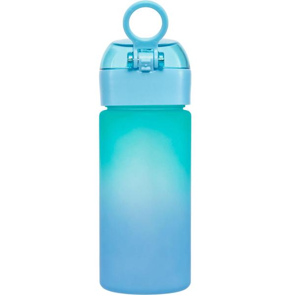 Garrafinha Degradê Azul Canudo Silicone Alça Buba Imagem de Garrafinha Degradê Azul Canudo Silicone Alça Buba