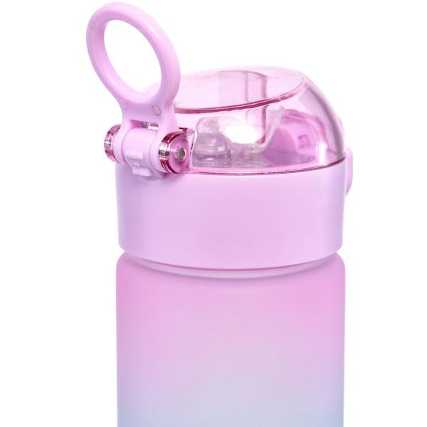 Garrafinha Degradê Rosa Canudo Silicone Alça Garrafa Buba Imagem de Garrafinha Degradê Rosa Canudo Silicone Alça Garrafa Buba