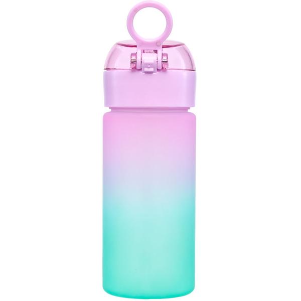 Garrafinha Degradê Rosa Canudo Silicone Alça Garrafa Buba Imagem de Garrafinha Degradê Rosa Canudo Silicone Alça Garrafa Buba