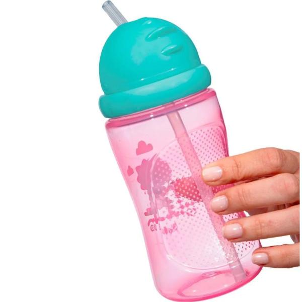 Imagem de Garrafinha Dino Patinete Buba Rosa Claro Meninas 340ml