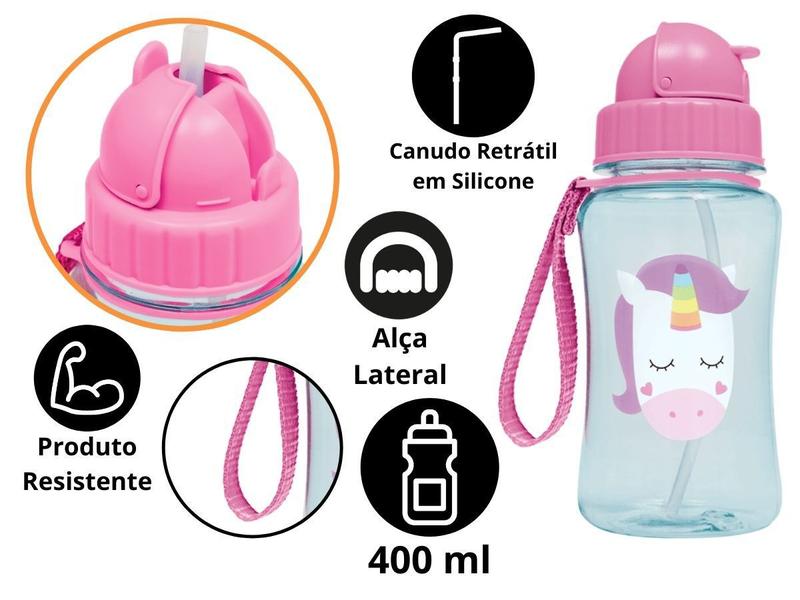 Imagem de Garrafinha Garrafa Canudo Animal Buba 400ml Squeeze Infantil