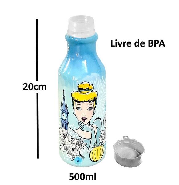 Imagem de Garrafinha Infantil Cinderela Princesa 500ml Plasútil para Meninas