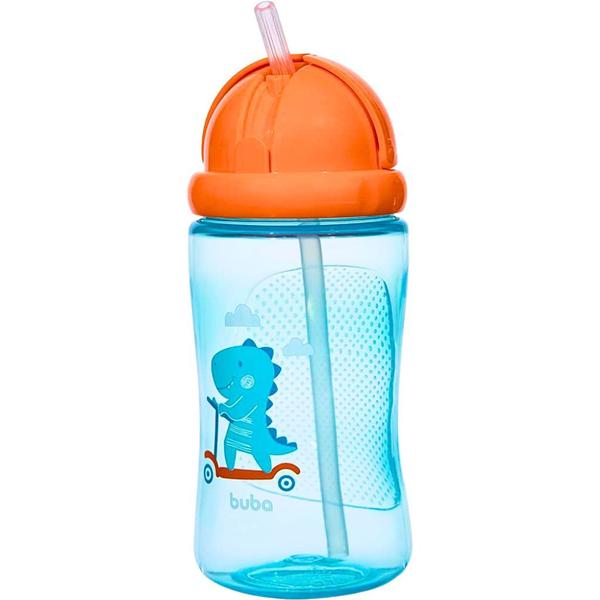 Imagem de Garrafinha Infantil Dino Patinete Azul 400 ML 13773 - BUBA