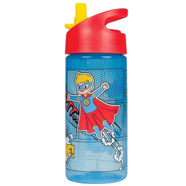 Imagem de Garrafinha Infantil Super-Herói +18 Meses 360ML Alça + Tampa Retrátil Azul Buba