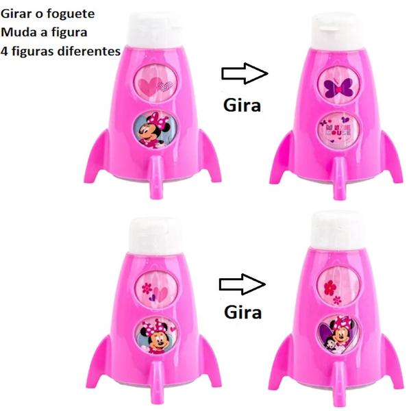 Imagem de Garrafinha Minnie Rosa Garrafa Foguete Porta Lanche Squeeze