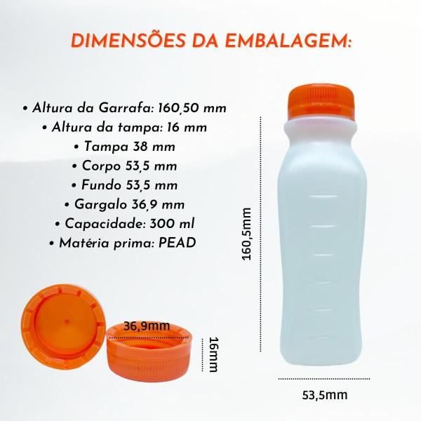 Imagem de Garrafinha Para Suco Descartavel 300Ml Pet Com Lacre (12Und)