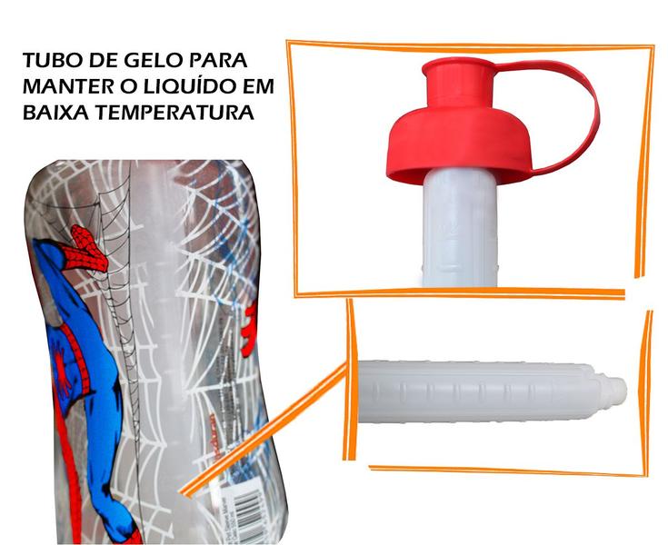 Imagem de Garrafinha Plástica Squeeze Do Homem Aranha 550 Ml Marvel Super Herói