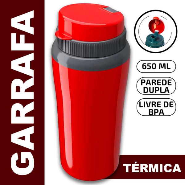 Imagem de Garrafinha resistente Portátil Não vaza vermelha Academia Squeeze