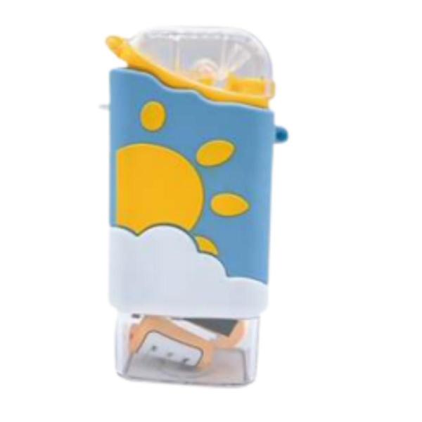 Imagem de Garrafinha Squeeze Infantil Garrafa Formato Picolé 220ml para água suco lancheira com alça e canudo de silicone