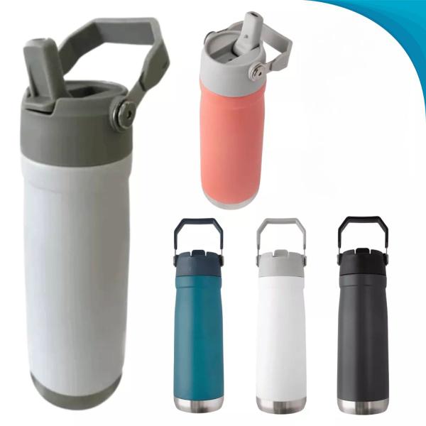 Garrafinha Térmica 610ml Aço Isolado Ideal Para Água e Alimentos Gelados ou Quentes Com Garantia - ATENA Imagem de Garrafinha Térmica 610ml Aço Isolado Ideal Para Água e Alimentos Gelados ou Quentes Com Garantia