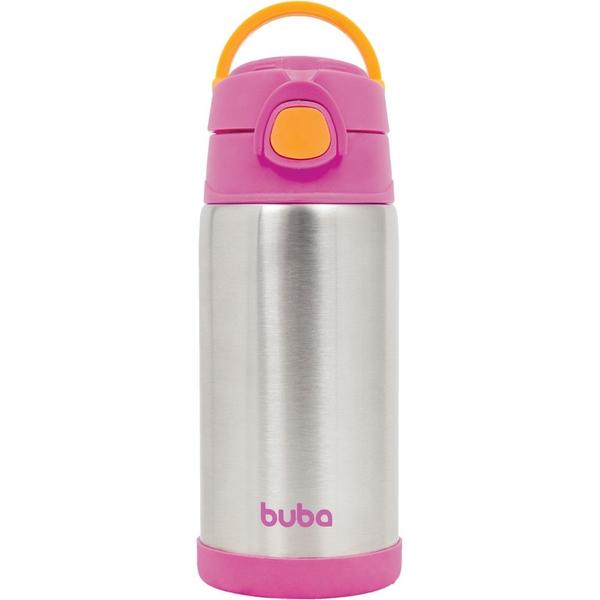 Imagem de Garrafinha Térmica Infantil Rosa Aço Inox 400mL