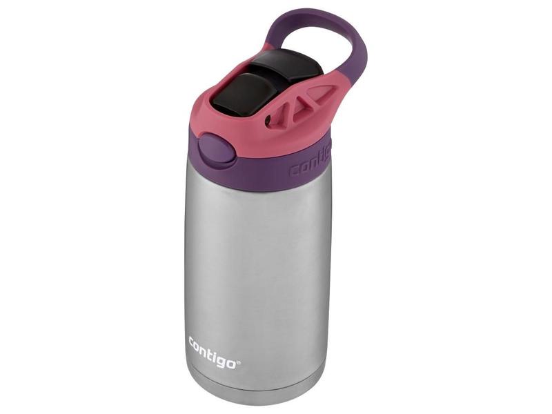 Imagem de Garrafinha Térmica Squeeze Infantil 384mL Autospout Rosa Verde Contigo