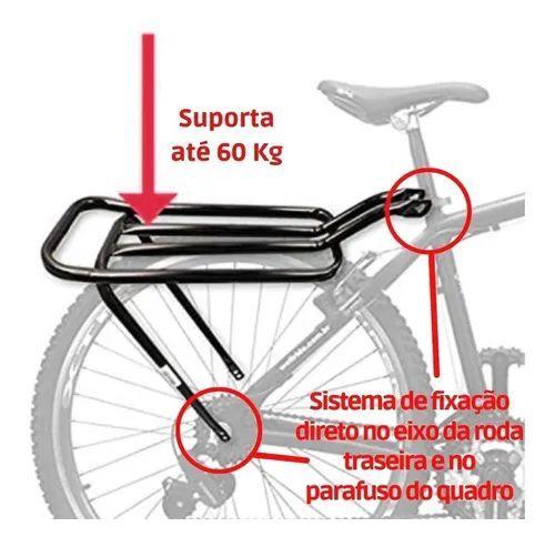 Imagem de Garrupeira de bike bagageiro traseiro articulado preto