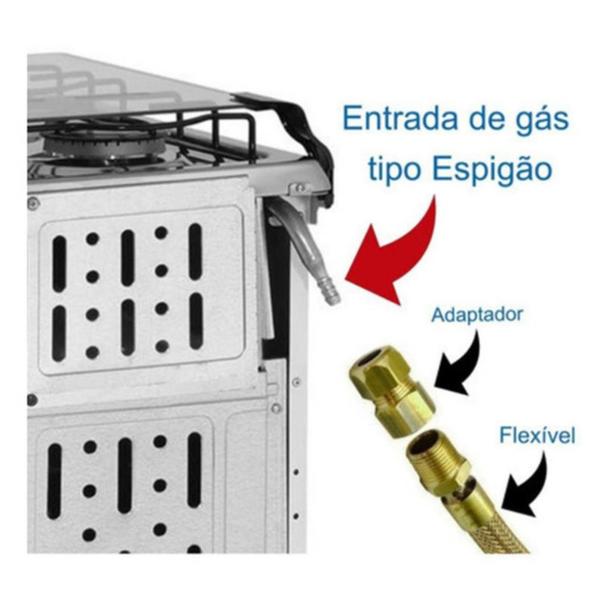 Imagem de Gas Encanado Kit Duplo Flexível 0,80cm P/fornos E Cooktop