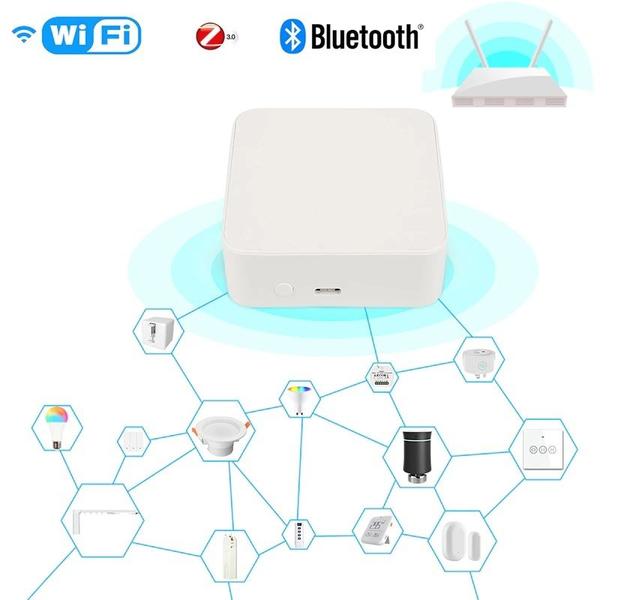 Imagem de Gateway multimodo wifi + bluetooth + zigbee tuya/smart life