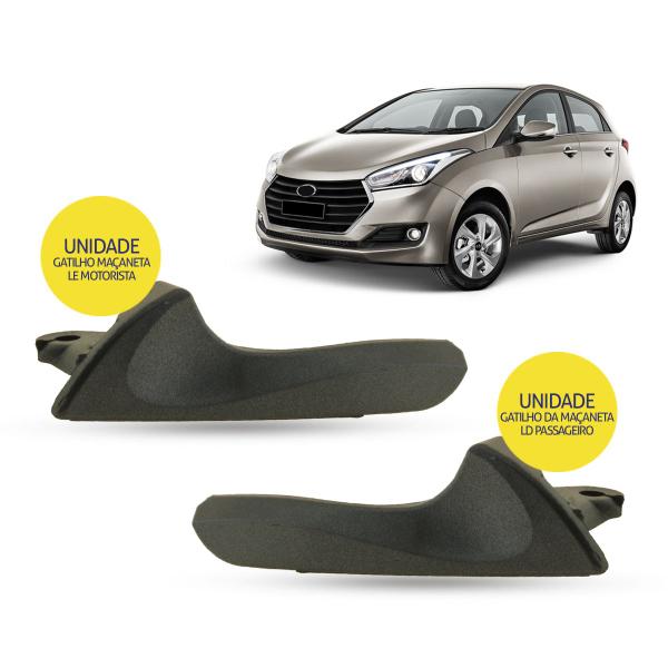 Gatilho Maçaneta Interna da Porta Dianteira Traseira Cinza Hyundai HB20 HB20S HB20X 2013 a 2019 - CLICKAR Imagem de Gatilho Maçaneta Interna da Porta Dianteira Traseira Cinza Hyundai HB20 HB20S HB20X 2013 a 2019