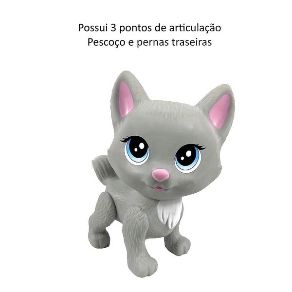 Imagem de Gatinho da Barbie Cinza Mini Pet Shop na Casinha Pupee