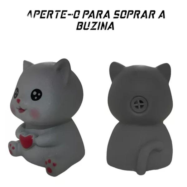 Imagem de Gatinho Gato Fofo Guidao Bike Motocicleta Buzina Som Led Sinalizaçao Passeio Segurança Decoraçao