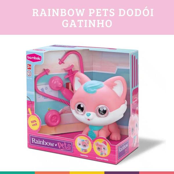 Imagem de Gatinho Rainbow Pets Dodói Gato Pet Vinil Bambola