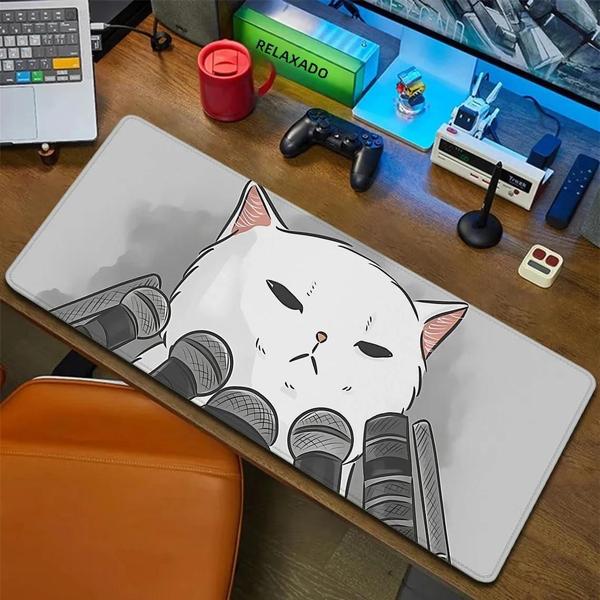 Imagem de Gato Bonito Xxl Café Mouse Pad Anime Tapete De Mesa Portátil Tapete Gamer Computador Acessórios De