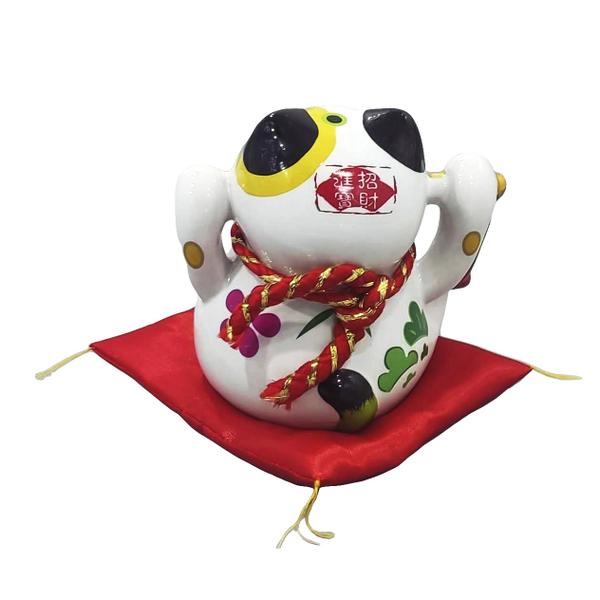 Imagem de Gato da Sorte Porcelana Decorativa Maneki Neko Boa Fortuna 803