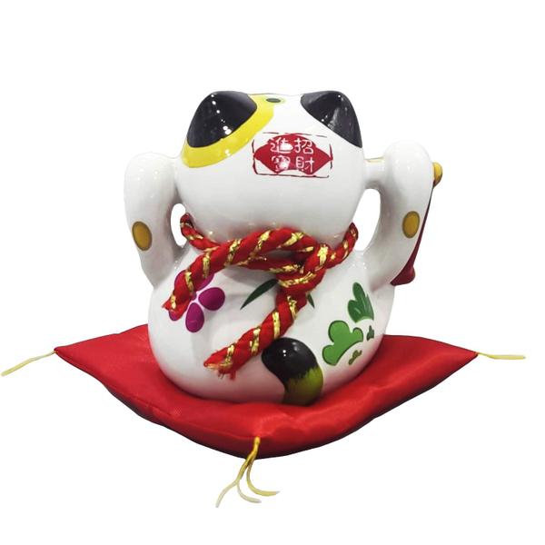Gato da Sorte Porcelana Decorativa Maneki Neko Boa Fortuna 803 - Luhi Comércio de Presentes Imagem de Gato da Sorte Porcelana Decorativa Maneki Neko Boa Fortuna 803