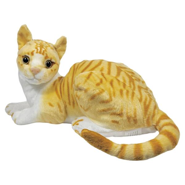 Imagem de Gato De Pelúcia Deitado Realista 38Cms - Amarelo