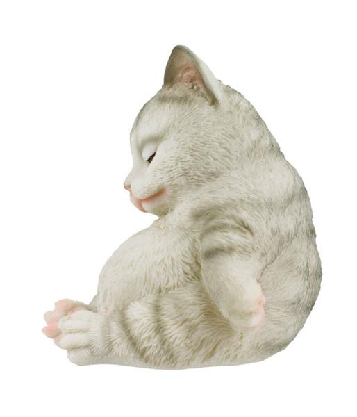 Imagem de Gato Filhote Fofo Sentado Dormindo 13cm - Enfeite Decorativo Resina