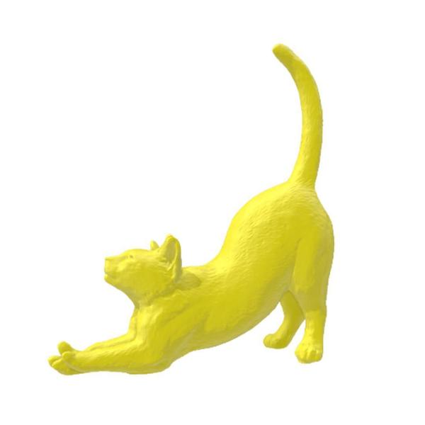 Imagem de Gato Se Espreguiçando Pet Decoração 3D ul