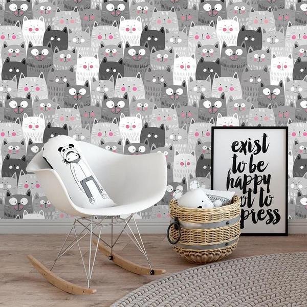 Imagem de Gatos - Papel de Parede Infantil - 0,58 x 1,50m