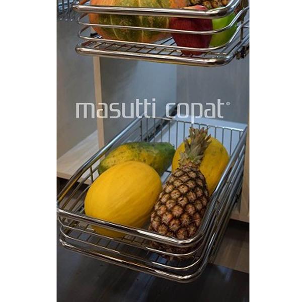 Imagem de Gaveta 27cm Aramada Fruteira Aço Inox Deslizante com Corrediça para Cozinha Multiuso