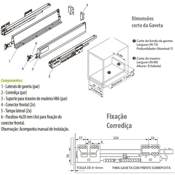 Imagem de Gaveta Avantbox Inox One Touch FGVTN