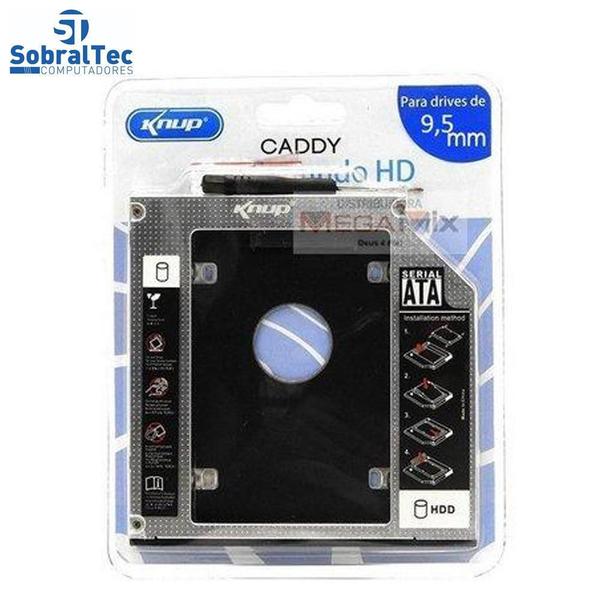 Imagem de Gaveta Caddy Adaptador P/Segundo Hd De Notebook Ou Ssd 9.5Mm