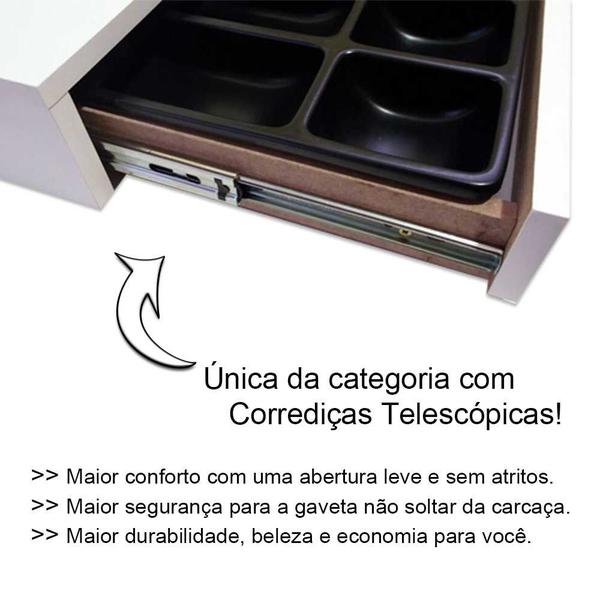 Imagem de gaveta caixa para dinheiro em MDF branco com separador de notas e moedas