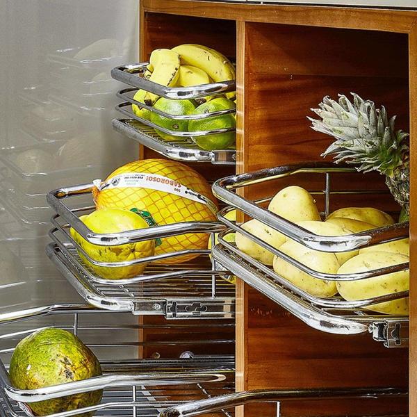 Gaveta Fruteira Aramada Deslizante Aço Inox Corrediça 470mm Cozinha Frutas Masutti Imagem de Gaveta Fruteira Aramada Deslizante Aço Inox Corrediça 470mm Cozinha Frutas Masutti