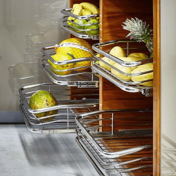 Gaveta Fruteira Aramada Deslizante Aço Inox Corrediça 470mm Cozinha Frutas Masutti Imagem de Gaveta Fruteira Aramada Deslizante Aço Inox Corrediça 470mm Cozinha Frutas Masutti