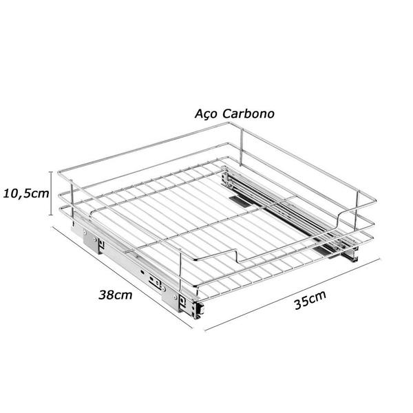 Imagem de Gaveta Organizadora Deslizante armário embutido 35x38 Schmit