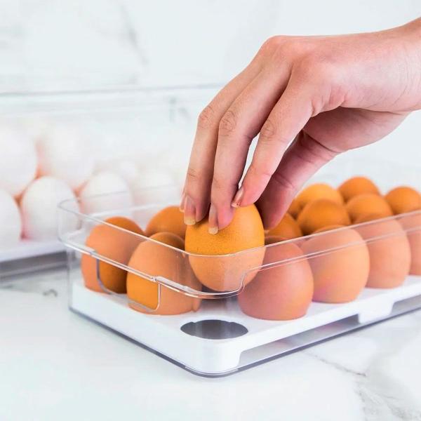 Imagem de Gaveta Para Ovos Frescos Refrigerador Organização Cozinha Útil