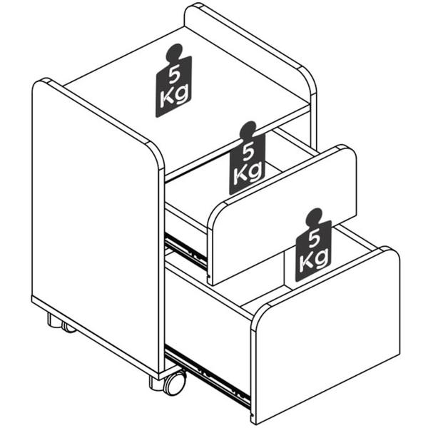 Imagem de Gaveteiro 2 Gavetas Com Rodízios 27998 Hanover Branco Artesano