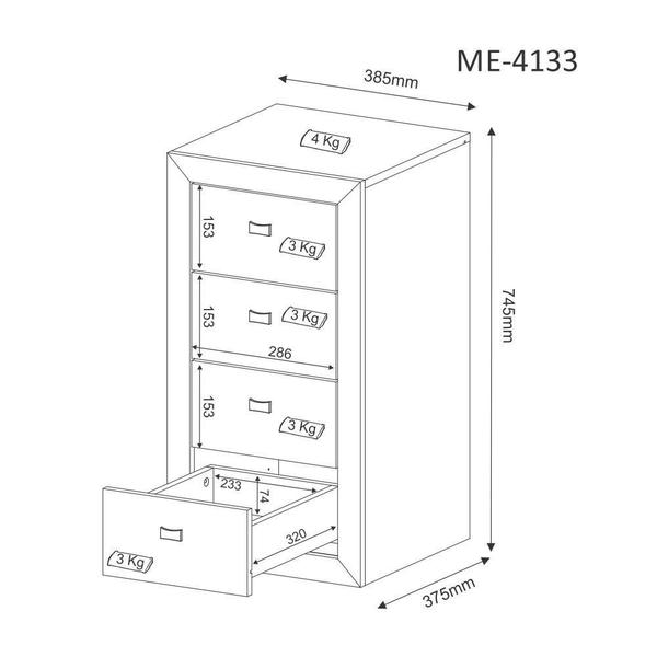Imagem de Gaveteiro 4 Gavetas ME4133 Tecno Mobili