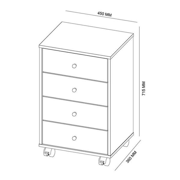 Imagem de Gaveteiro 4 Gavetas Office Presence - Demóbile