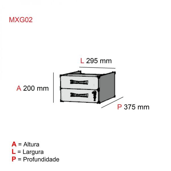 Imagem de Gaveteiro Aéreo 2 Gavetas Maxxi Pandin Móveis