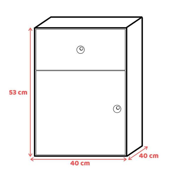 Imagem de Gaveteiro Branco com Gaveta e Porta 53x40cm Zeta