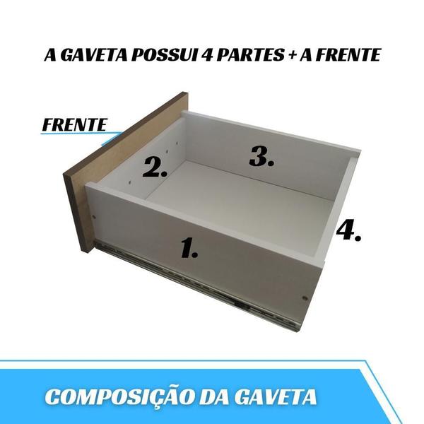 Imagem de Gaveteiro Com 4 Gavetas - Alta Qualidade (Branco)