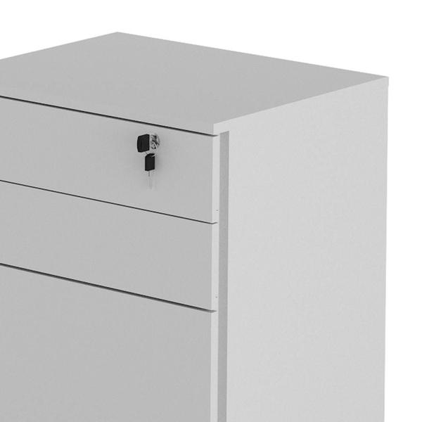 Imagem de Gaveteiro com Chave para Escritório Home Office ME4148 MDP Branco G69 - Gran Belo