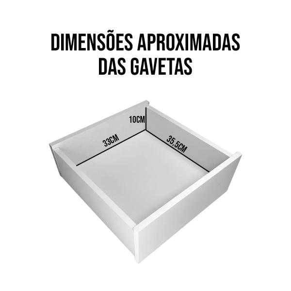 Imagem de Gaveteiro com Rodinhas 3 gavetas para escritório Multivisão Gav-office Suporta 3kg por gaveta