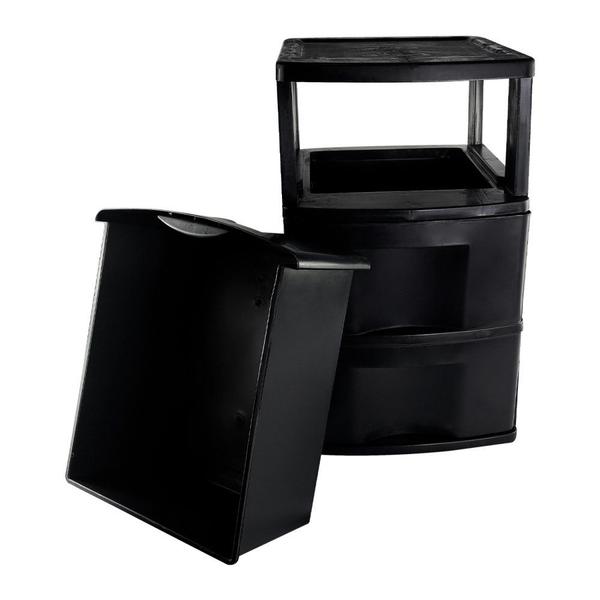 Gaveteiro de Chão com 3 Gavetas Preto - São Bernardo Imagem de Gaveteiro de Chão com 3 Gavetas Preto
