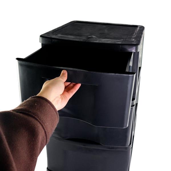 Gaveteiro de Chão com 3 Gavetas Preto - São Bernardo Imagem de Gaveteiro de Chão com 3 Gavetas Preto