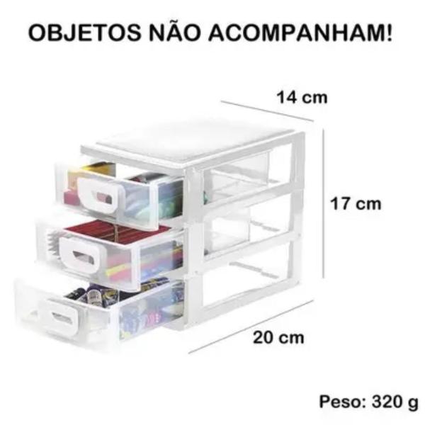 Imagem de Gaveteiro Organizador De Mesa P/ Brincos Acessórios - Preto