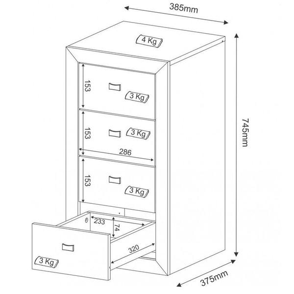 Imagem de Gaveteiro para Escritório 04 Gavetas ME4133 Nogal - Tecno Mobili